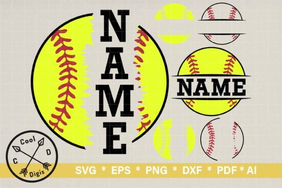 Download Softball Name SVG Clipart for Cricut - For cricut Collection